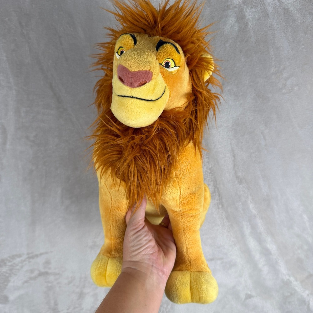 Disney Store Lion King Mufasa Plush 14 Inch Stuffed Animal Yellow Orange Mane